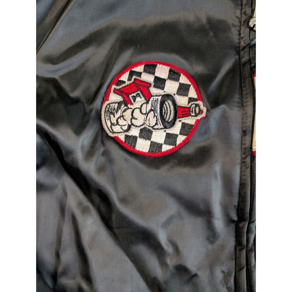 Vtg 90s Mens Medium Snap On Racing Quilt Lined Satin Bomber Jacket USA Snapon - Picture 8 of 16